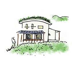 東生駒の草屋根の家